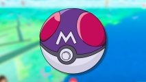 Pokemon Go Master Ball: The master ball is visible against a screenshot from Pokemon Go