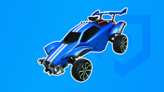 Custom image for Rocket League best car guide with a blue car on a blue background