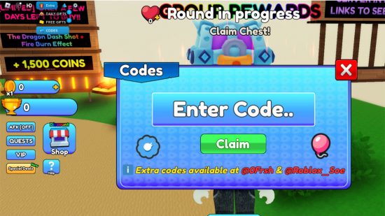 Soccer Ball codes redemption screen