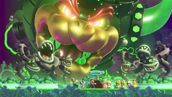 Super Mario Bros. Wonder review: Bowser merges with a castle and attacks the Mario gang