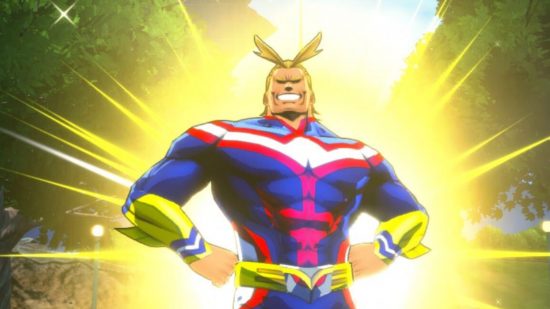 Ultra Rumble tier list All Might glowing yellow and posing