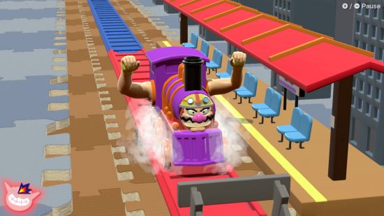 WarioWare Move It review: A wario train pulls into a station