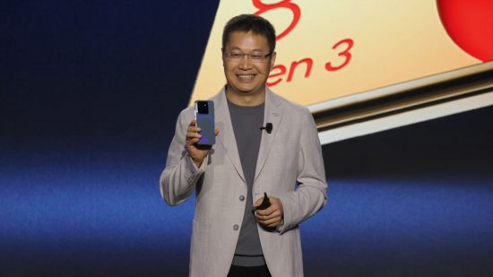 Screenshot of Xiaomi president William Lu revealing the Xiaomi 14 Series launch during the Snapdragon Summit 2023