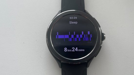 Picture of the sleep report function on a Xiaomi Watch 2 Pro for a review of the device