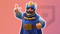 Custom image for best Clash Royale decks guide with the king pointing his finger