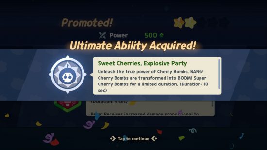 Cookie Run: Tower of Adventures screenshot showing Cherry Cookie's ultimate ability unlocked on promotion