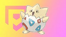 Custom image of Togepi on a pink and yellow background for cutest Pokemon guide