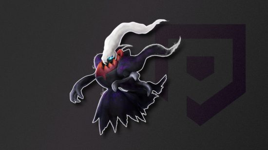 Dark Pokemon: Darkrai outlined in white and pasted on a dark background