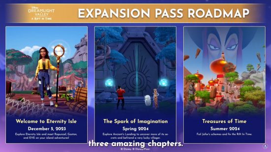 Disney Dreamlight Valley Showcase expansion pass roadmap
