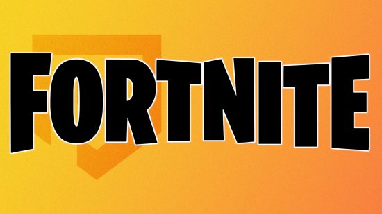 Fortnite logo: The current Fortnite logo of big, bold black text on a yellow PT background
