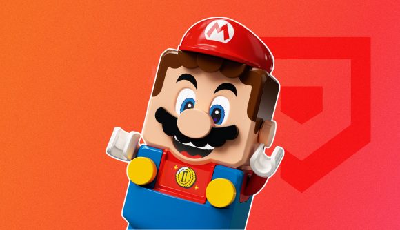Custom image for Mario Lego guide with the Lego Mario figure waving his hand