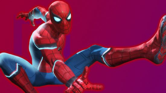 MCoC tier list: Spider-Man posing in front of a PT background
