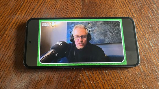 Photo for Nothing Phone 2 review with football podcast The Rest is Football on screen