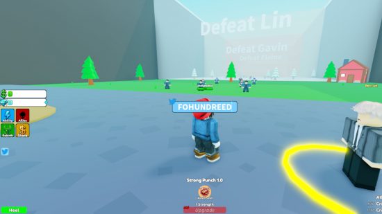Unordinary Simulator codes: A screenshot of the blue codes box floating above a Roblox player character