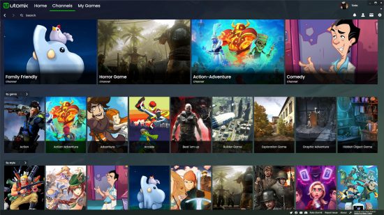 Utomik review - a screenshot of the PC launcher