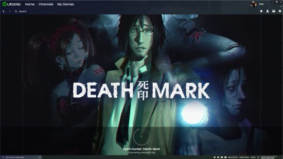 Utomik review - a screenshot of Spirit Hunter: Death Mark downloading on PC