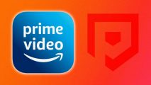 Amazon Prime download: The Amazon prime video logo on a red background