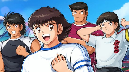 Captain Tsubasa Ace codes: four football players in anime style