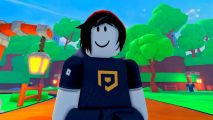 Anime Revolution codes - a Roblox player character standing in Anime Revolution Simulator and smiling