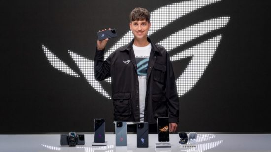 Press image of Asus ROG Phone 8 series devices from the launch live at CES 2024
