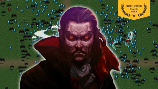 best indies of 2023 - An angry vampire from Vampire Survivors wearing a red cape