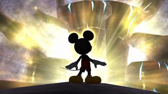 Kingdom Hearts screenshot showing Mickey's single appearance in the game.