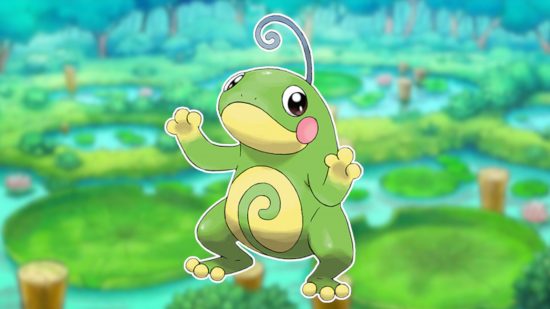 Custom image of Politoed on a pond background for frog Pokemo guide