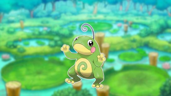 Custom image of Politoed from the Poliwag evolution line on a pond background