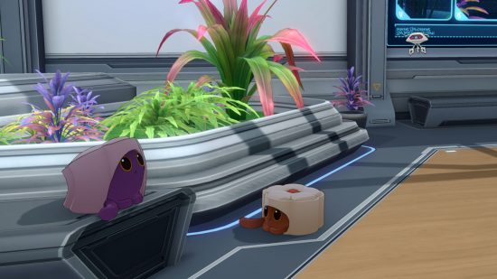A screenshot of two little critters in Herta Space Station from a Honkai Star Rail 1.6 event