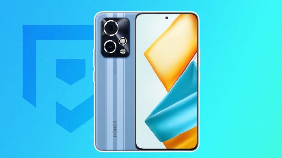 Custom image of the Honor 90 GT in blue for news on the launch of the phone