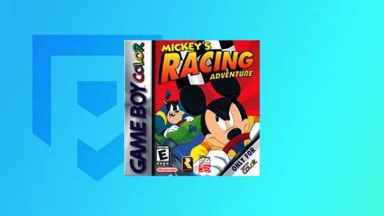 Diddy Kong Racing successor, Mickey's Racing Adventure for the Game Boy Color. Image shows the game box.
