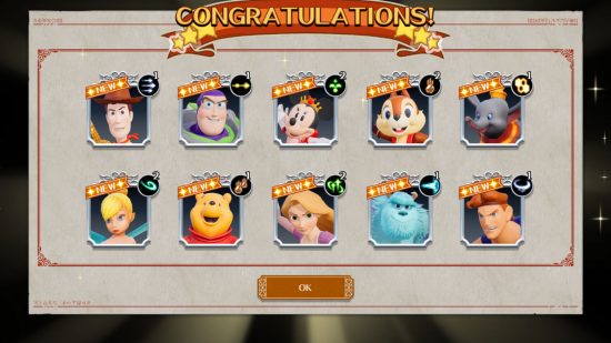 Kingdom Hearts Missing-Link preview - a screenshot showing a selection of character figures from the gacha