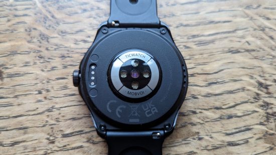 Back part of the watch where the charger connects for Mobvoi Ticwatch Pro 5 review