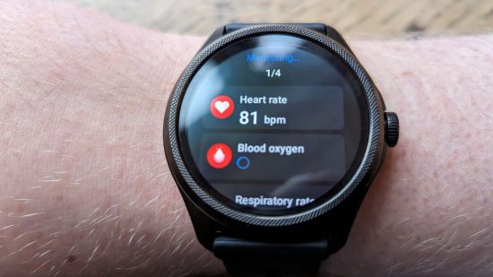 Custom image of the heart rate monitor on the watch for Mobvoi Ticwatch Pro 5 review