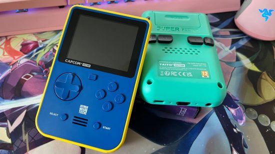 Super Pocket Review - the front of the Super Pocket Capcom Edition, and the back of the Super Pocket Taito edition