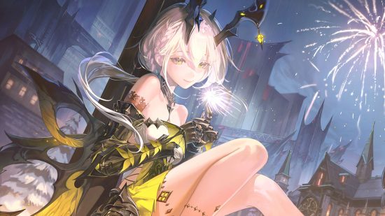 Duet Night Abyss release date: a character wearing yellow and holding a sparkler