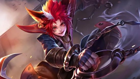 Honor of Kings codes: a character with red hair and long ears holding a weapon