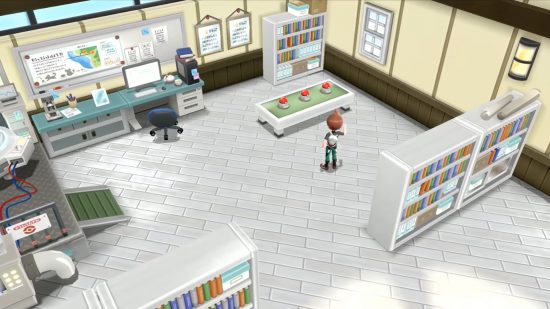 Pokémon Lego - the inside of Professor Oak's lab in Pokémon Let's Go