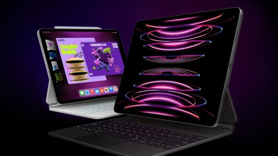 Picture of two Apple OLED iPad Pros for news articleon the potential sales of the device