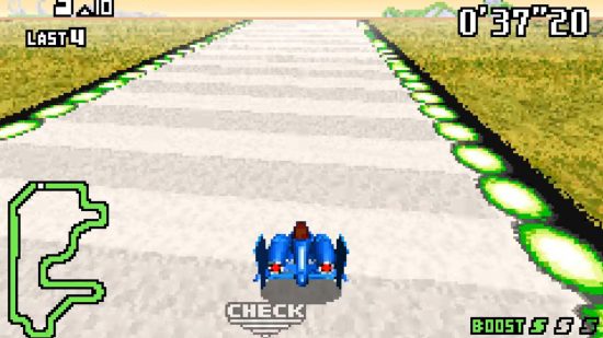 Screenshot of a race in F-Zero Maximum Velocity for best GBA games list