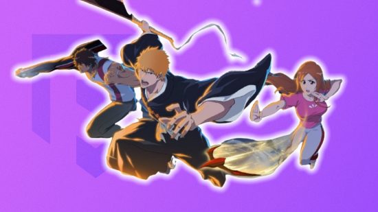 Bleach Soul Resonance release date, three heroes in front of a light purple background