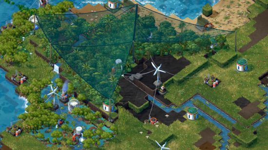 City builder games: A screenshot from Terra Nil