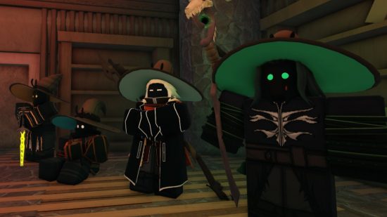 Deepwoken oaths: A collection of mysterious figures wearing hats and robes