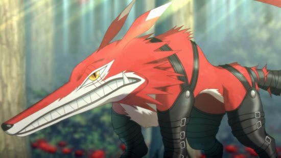 Games like Detroit Become Human: Digimon Survive, a ferocious wolf-like creature in a forest