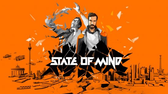 Games like Detroit Become Human: State of Mind key art showing a man in front of an orange background