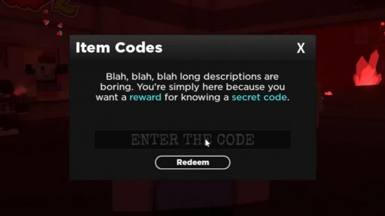 Kaiju Paradise codes redeem page