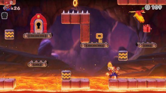Mario vs Donkey Kong - Mario being burned by fire
