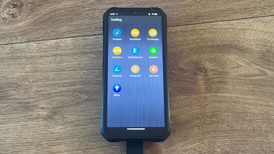 Picture for the Oukitel 33 Pro review showing the toolbox app