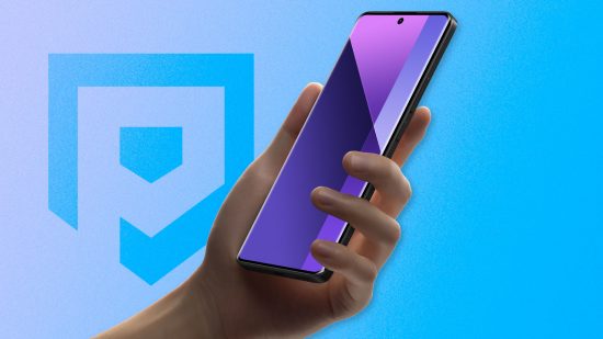 Custom image for Redmi Note 13 Series launch with a hand holding a Redmi Note 13 Pro+5G on a blue background