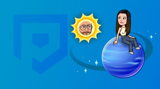 Snapchat planets: Neptune in front of a blue background